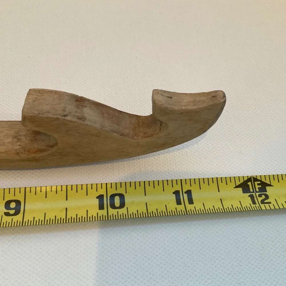 SALE‼️VINTAGE PRIMITIVE HAND CARVED ONE PIECE TREENWARE WOODEN DIPPER/LADLE 12”